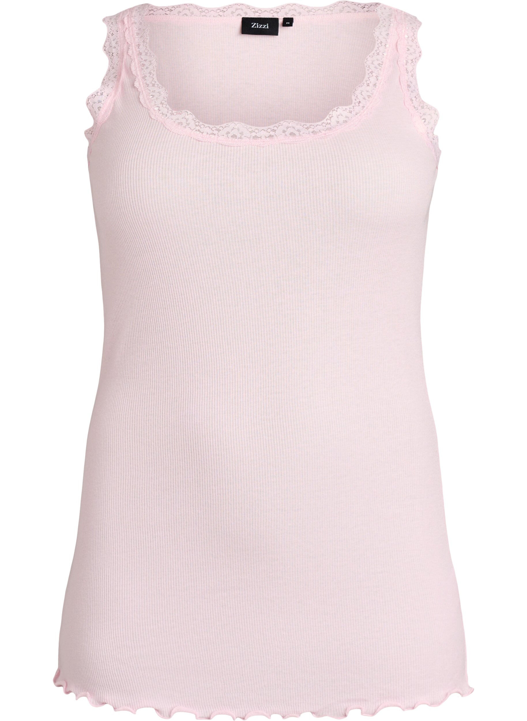 ZizziTopp med blondekant, Rosa, Packshot image number 0
