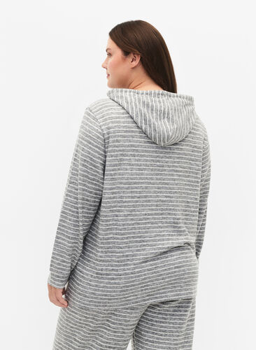 Løs hettegenser med striper, DGM Stripe, Model image number 1