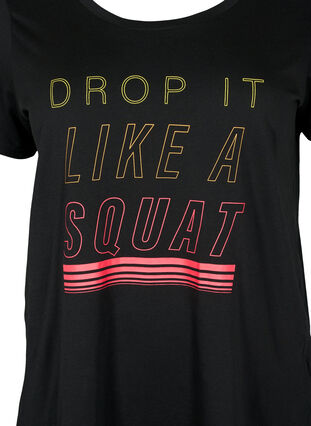 Trenings-t-skjorte med trykk, Black w. Drop It, Packshot image number 2