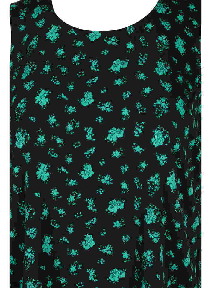 Topp uten ermer med mønster, Green Flower AOP, Packshot image number 2
