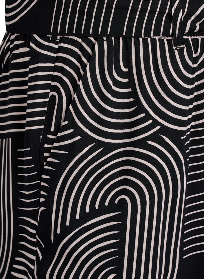 Bukser i viskose med h&oslash;y midje, Svart, Packshot image number 2