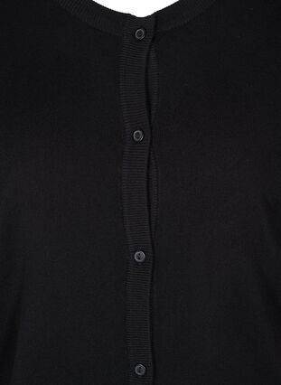 Strikkecardigan med knapper i viskoseblanding, Black, Packshot image number 2