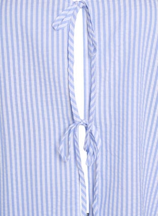 Zizzi FLASH - Stripete bluse med sløyfer, Blå, Packshot image number 2