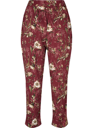 Pysjamasbukser med blomstermønster, Cabernet Flower Pr., Packshot image number 1