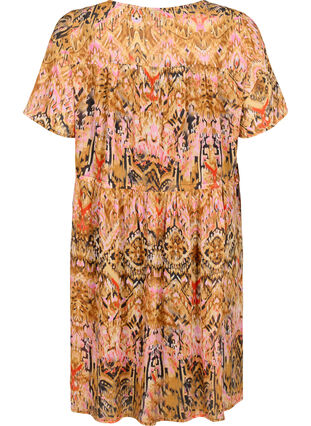 Kort kjole med V-hals og mønster, Colorful Ethnic, Packshot image number 1