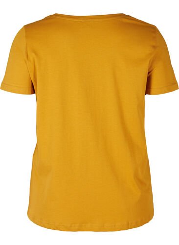 T-skjorte i bomull med trykk, Harvest Gold 72, Packshot image number 1