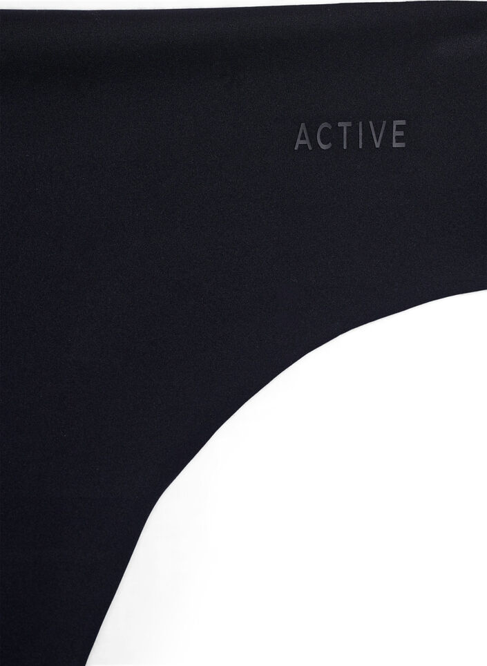 2-pakning usynlige G-streng treningstruser, Svart, Packshot image number 2