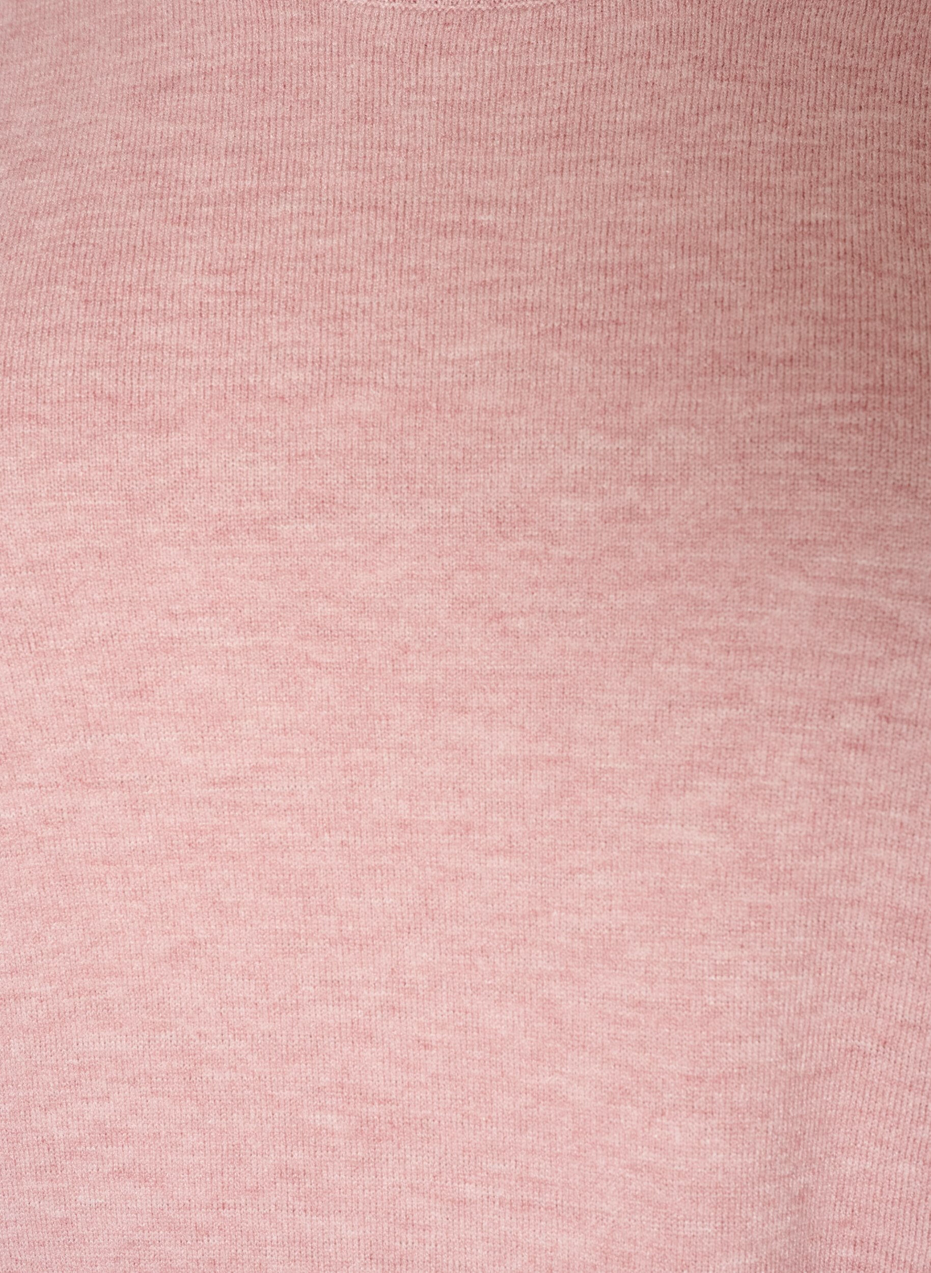 ZizziStrikkebluse med rund hals, Rosa, Packshot image number 2