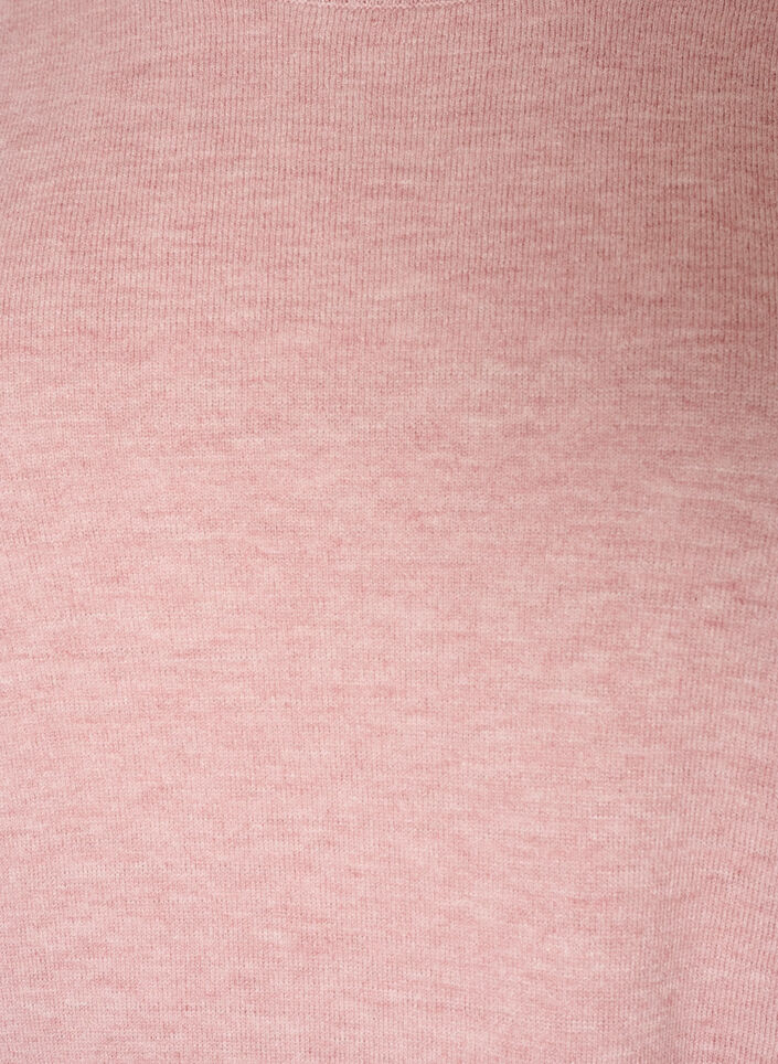 Strikkebluse med rund hals, Rosa, Packshot image number 2