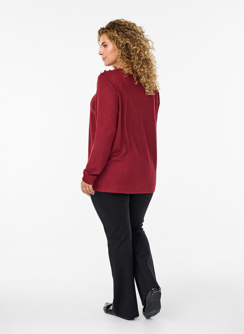Bootcut-bukse i viskoseblanding, Svart, Model image number 1