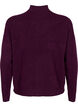 Strikket ullbluse med høy hals, Potent Purple Mel., Packshot image number 1