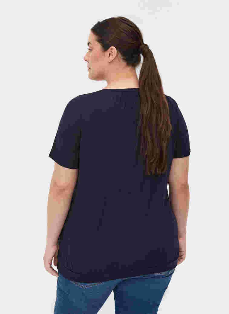 T-skjorte i viskose med strikk, Night Sky, Model image number 1