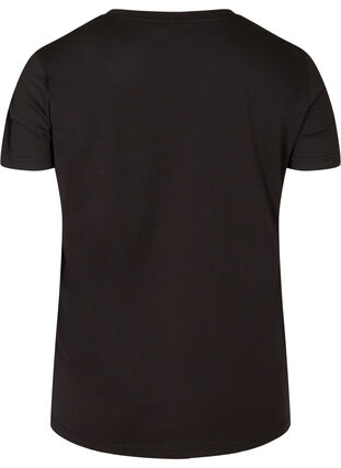 Kortermet T-skjorte i bomull med nagler, Black, Packshot image number 1