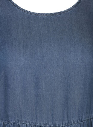 Kortermet denimkjole med legg, Medium Blue, Packshot image number 2