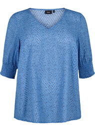 Prikkete bluse med 1/2 ermer, Riverside Dot