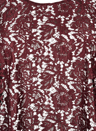 Zizzi FLASH – Bluse med lange ermer og blonder, Port Royal, Packshot image number 2