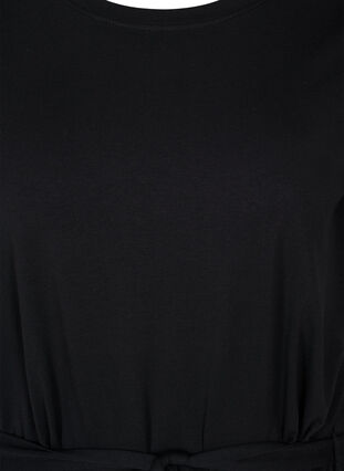 Kortermer kjole med midjebelte, Black, Packshot image number 2