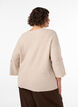 Strikkebluse med sm&aring; broderte motiver, Beige, Model image number 2