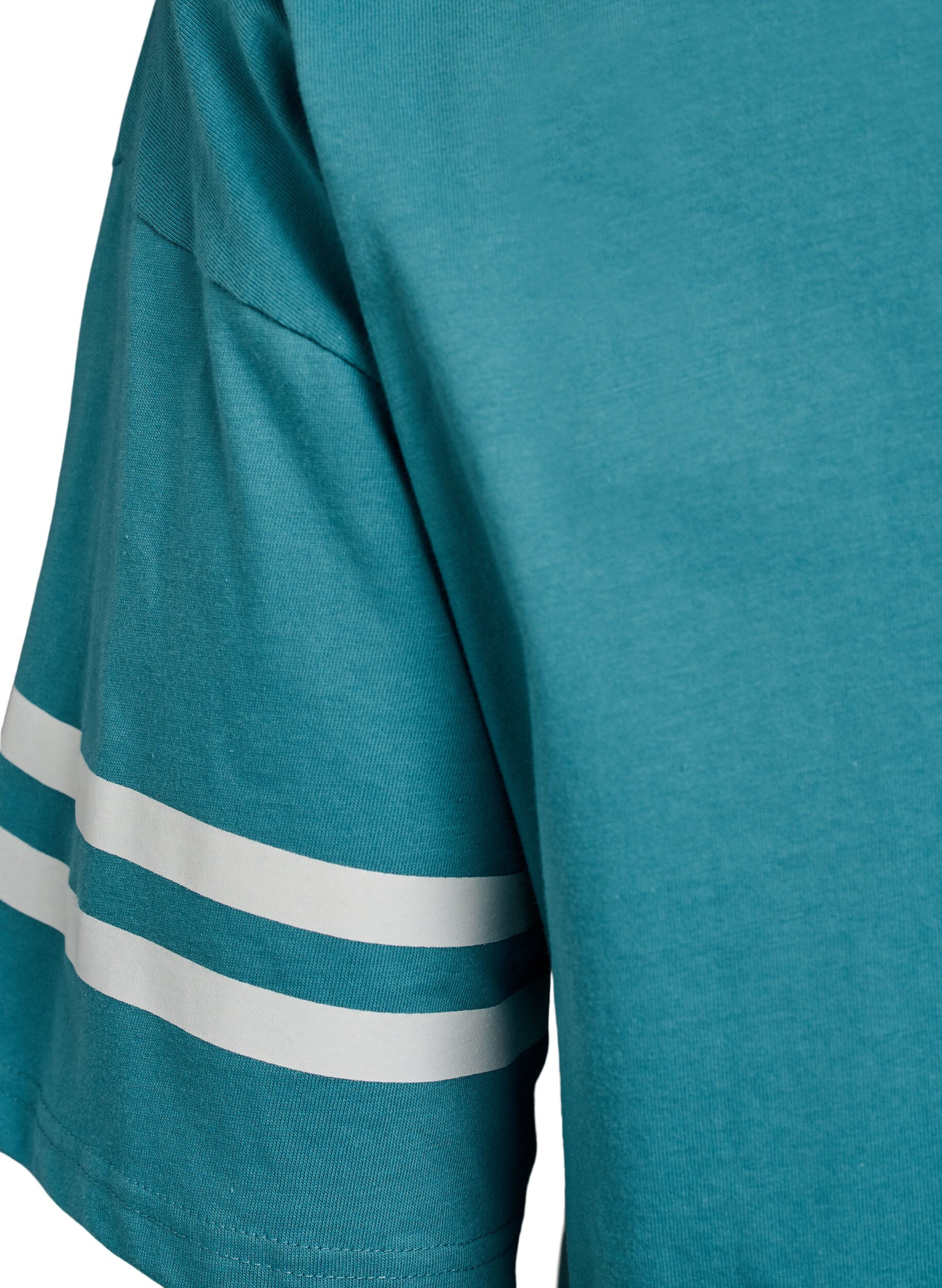 Zizzi Sporty oversized college T-skjorte, Bl&aring;, Packshot image number 3