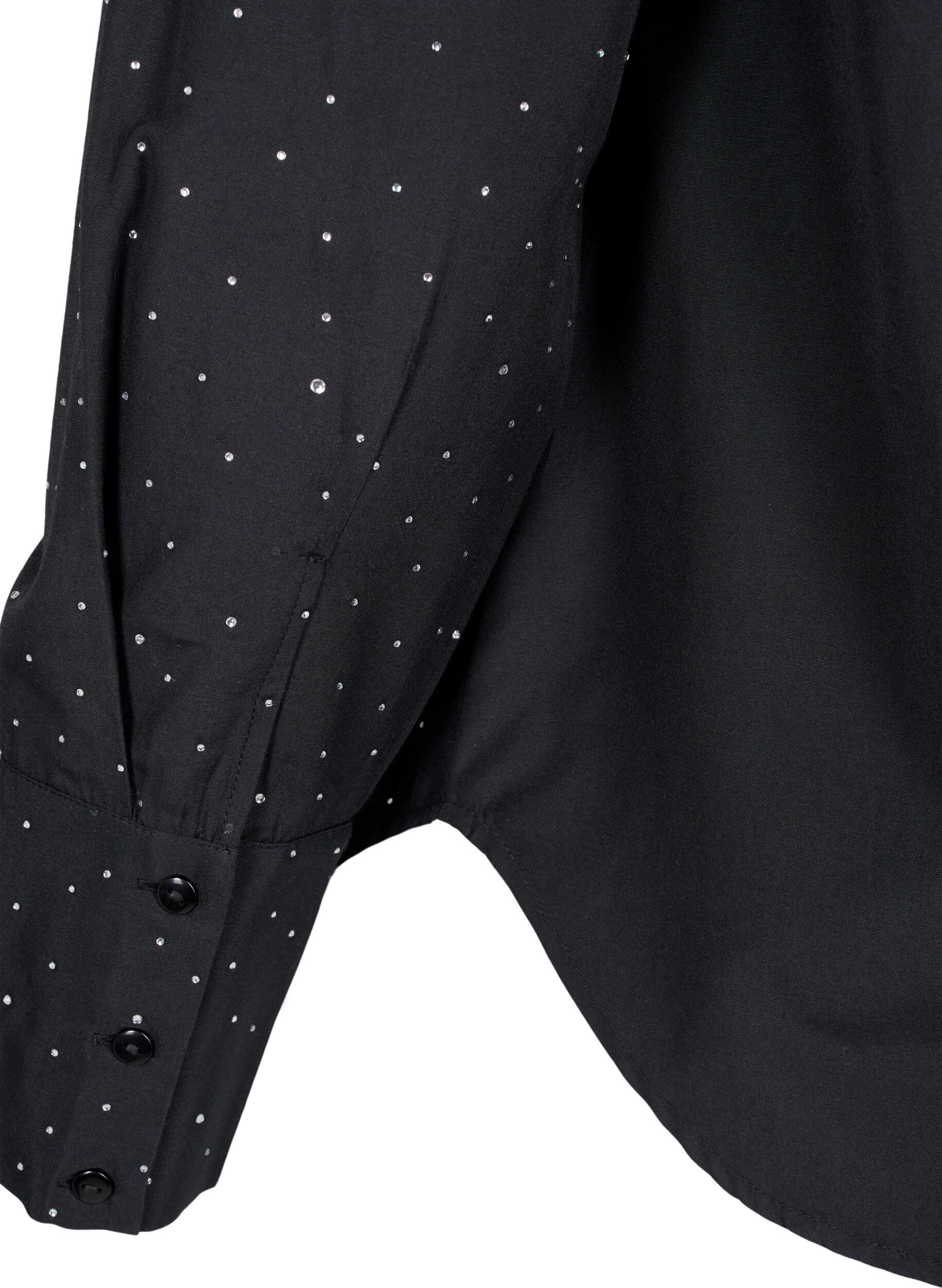 Zizzi Skjorte med strass, Black, Packshot image number 3