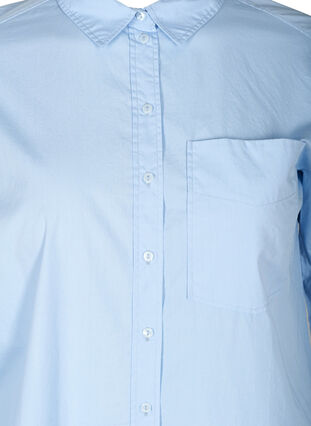 Lang bomullsskjorte med lomme på brystet, Blue Heron, Packshot image number 2