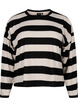 Langermet bluse med striper, Bl. Beige Mel.Stripe, Packshot image number 0