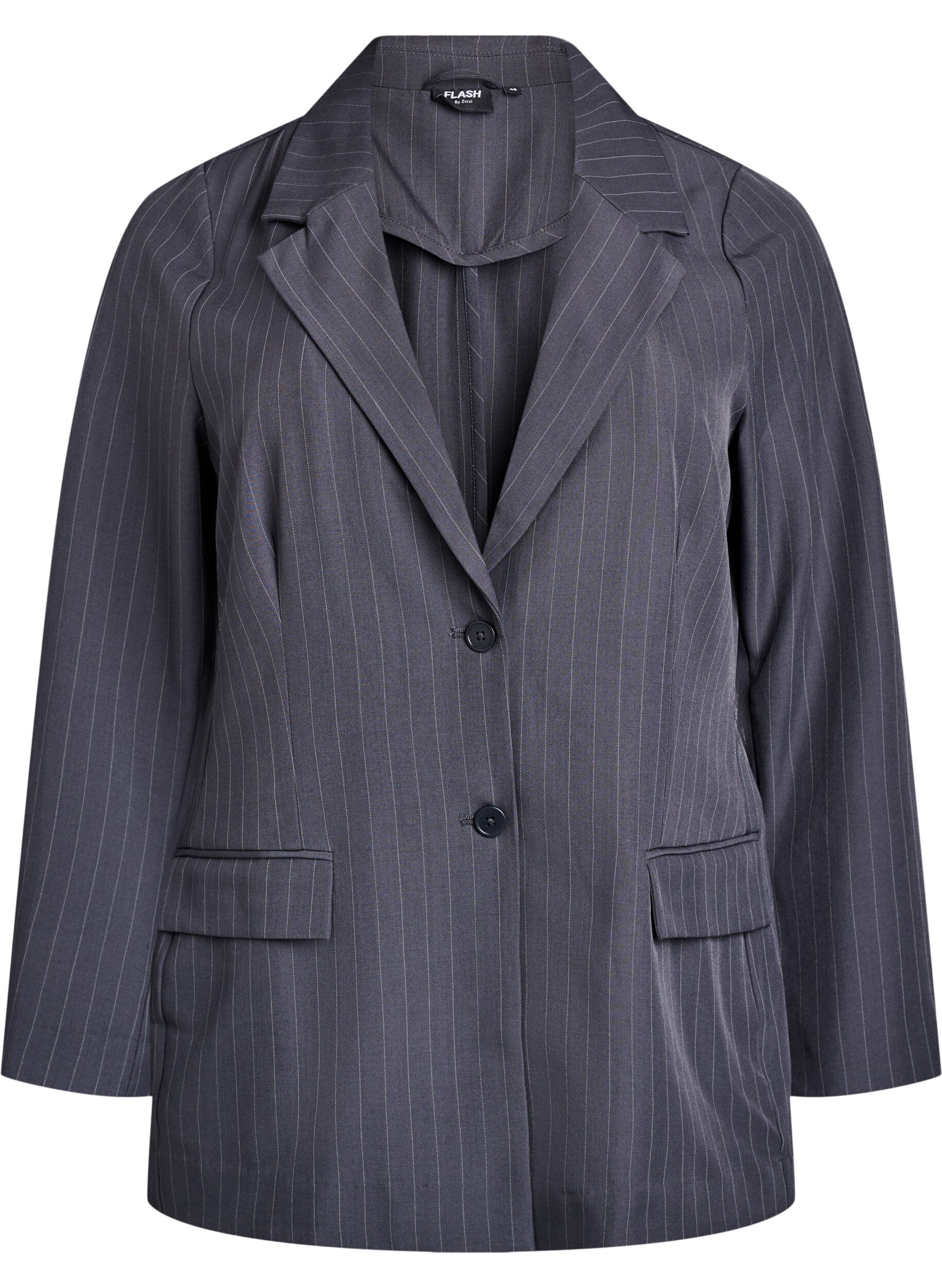 FLASH - Blazer med lommer og splitter