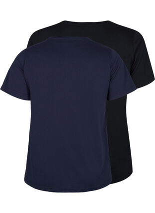 FLASH - 2 stk. T-skjorter med rund hals, Navy Blazer/Black, Packshot image number 1