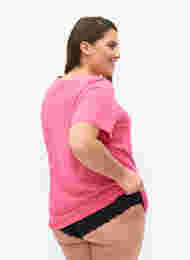Pysjamas T-skjorte av bomull med trykk, Hot Pink w. Be, Model