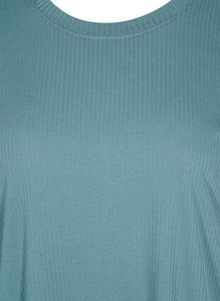 Kortermet T-skjorte i et ribbet materiale, Goblin Blue, Packshot image number 2