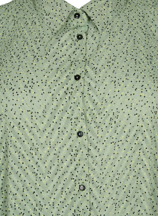 Prikkete skjortekjole med 3/4 ermer og splitt, Seagrass Dot, Packshot image number 2