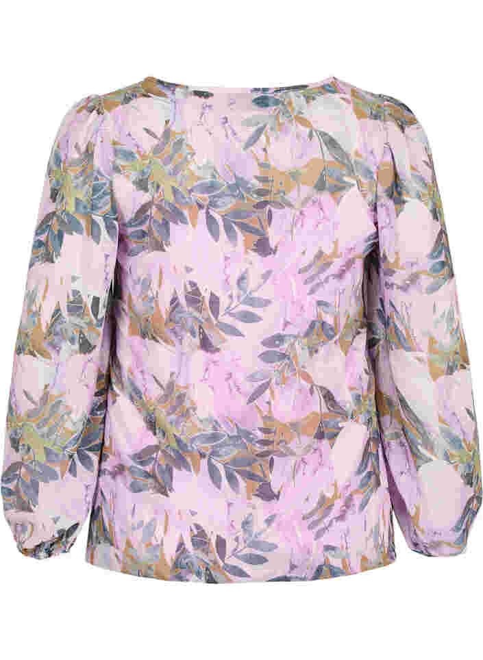 Mønstrete bluse med lange ermer, Orchid Bouquet AOP, Packshot image number 1