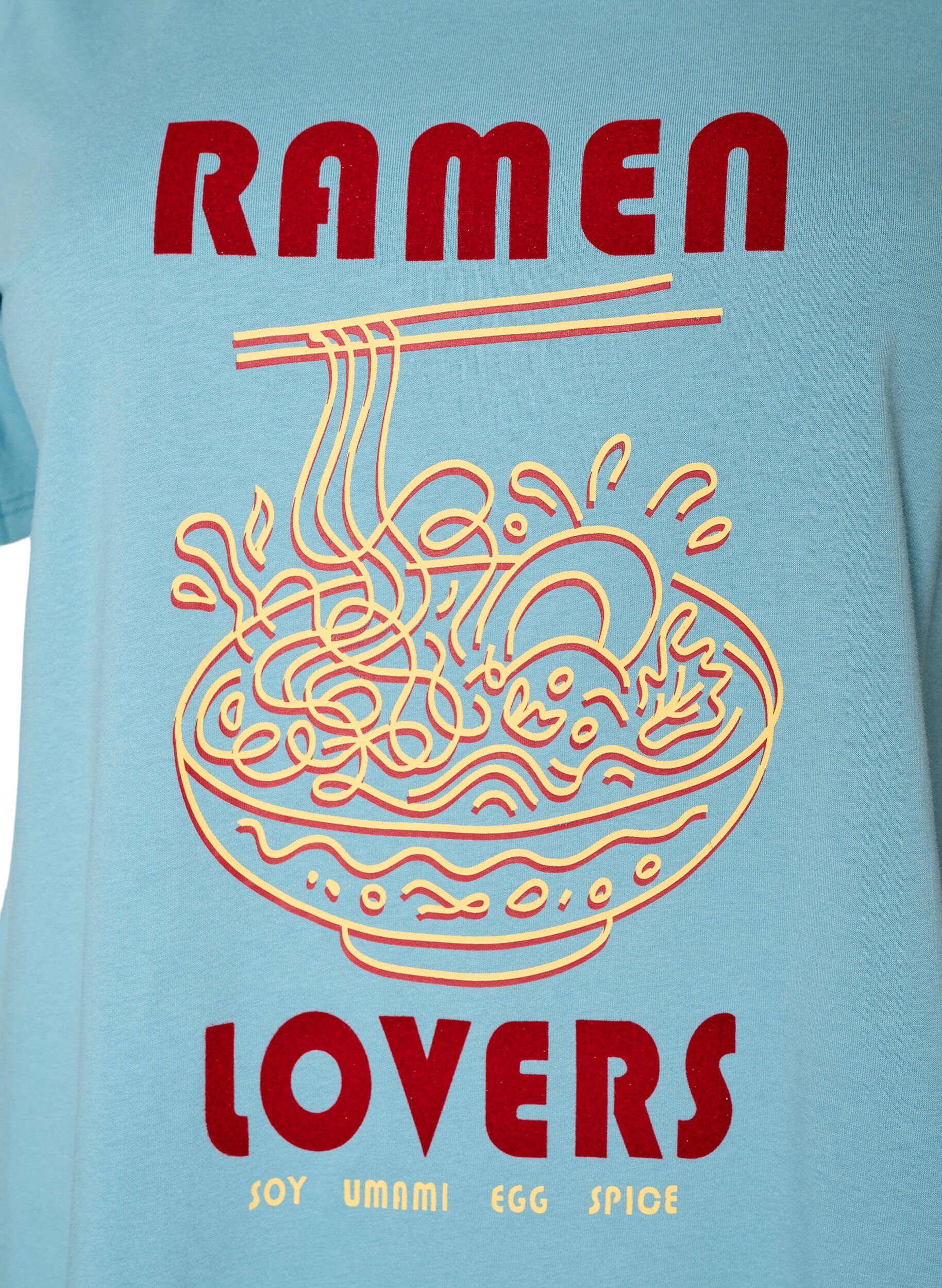 ZizziBomulls T-skjorte med trykk, Bl&aring;, Packshot image number 2