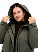 Parkas med hette og justerbar midje, Black Olive, Model image number 3