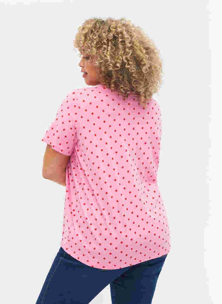 Prikkete T-skjorte i bomull, Prism Pink W. Dot, Model image number 1