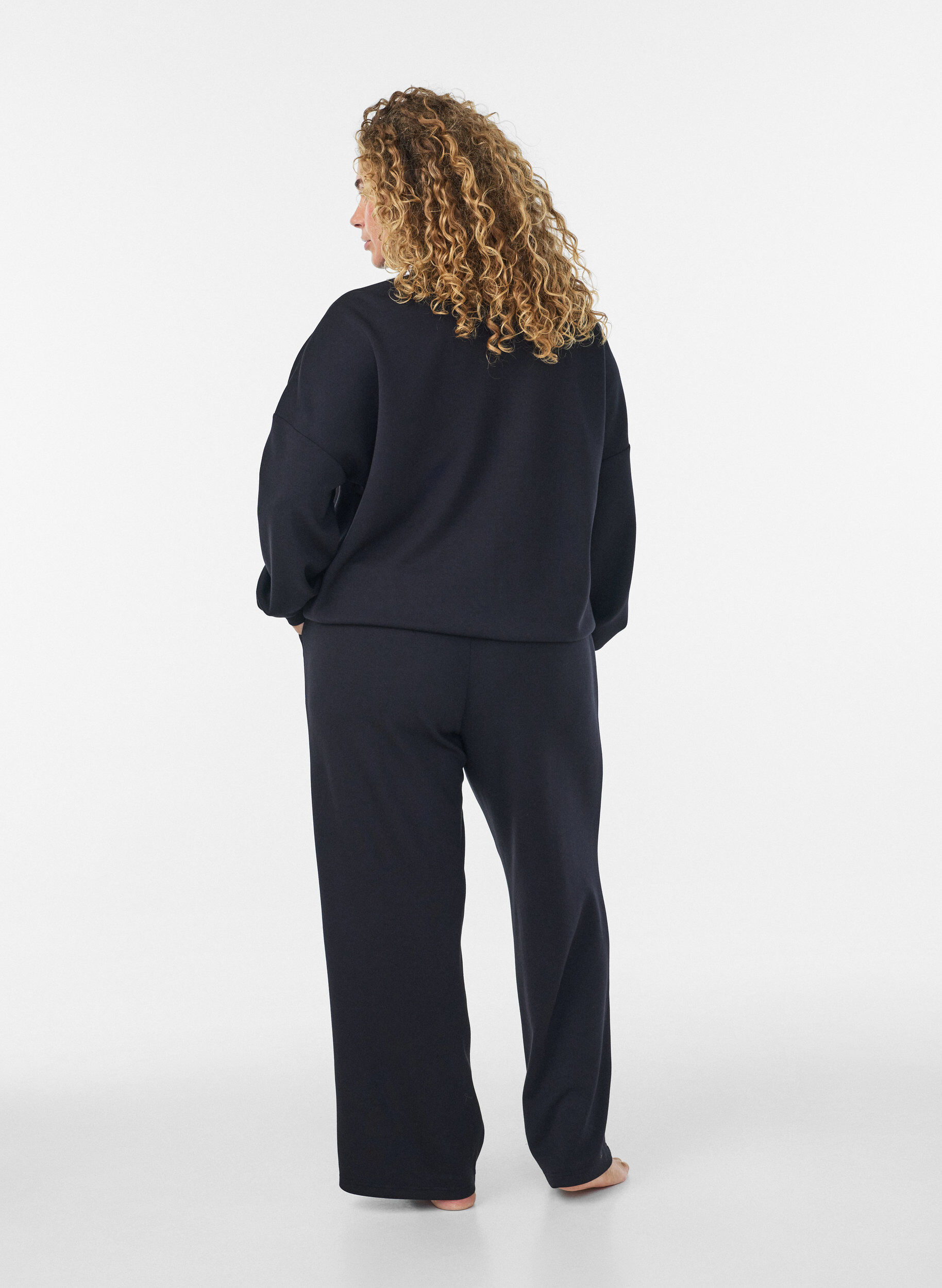 ZizziJersey cardigan med glidel&aring;s og h&oslash;y hals, Svart, Model image number 2