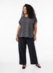 Kortermet bluse med trykk, Black Grey Graphic , Model image number 2