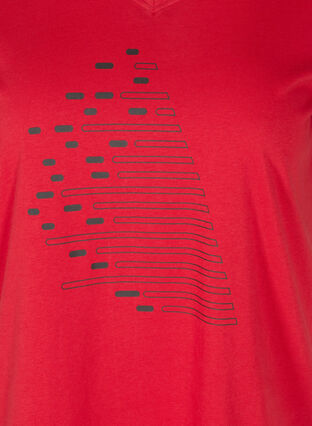 T-skjorte med trykk i bomull til trening , Haute Red, Packshot image number 2