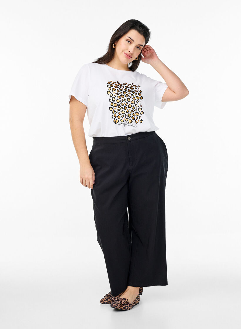 Culotte-bukser i blandet stoff, Black, Model