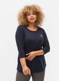 Treningsgenser med 3/4-ermer, Blå Treningsgenser med 3/4-ermer, Blå, Model