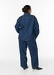 Vide jeans med knytebelte og høy midje, Blå, Model image number 1
