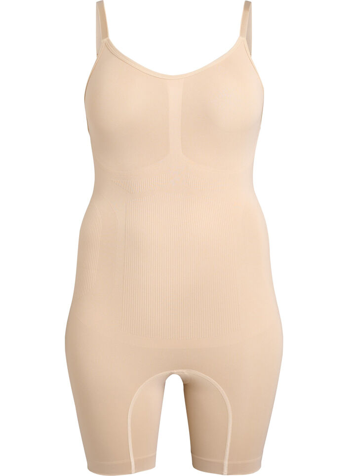 Shapewear-body med &aring;pning i bunn, Beige, Packshot image number 0
