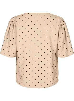 Zizzi Bluse med løse ermer og v-hals, Beige, Packshot image number 1