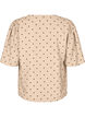 Bluse med løse ermer og v-hals, Beige, Packshot image number 1
