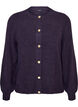 Cardigan i myk strikk med gullfargede knapper, Lilla, Packshot image number 0