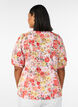 Bluse med blomsterm&oslash;nster, hullbroderi og V-hals, Rosa, Model image number 2