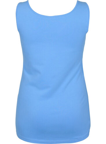 Ensfarget basistopp i bomull, Ultramarine, Packshot image number 1