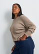 Melert strikkebluse med rund hals, Beige, Model image number 0