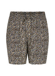 Mønstrete shorts i viskose, Black Flower AOP