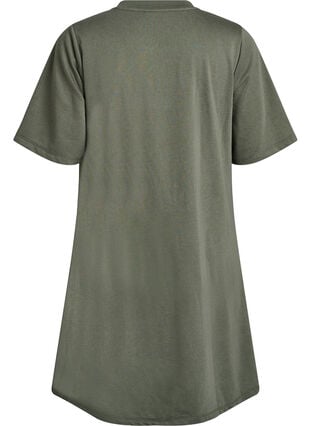 Zizzi Knelang jerseykjole med lommer og A-fasong, Grønn, Packshot image number 1